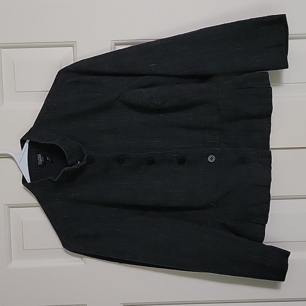 Eileen fisher six button down soft structure blazer sz medium petite